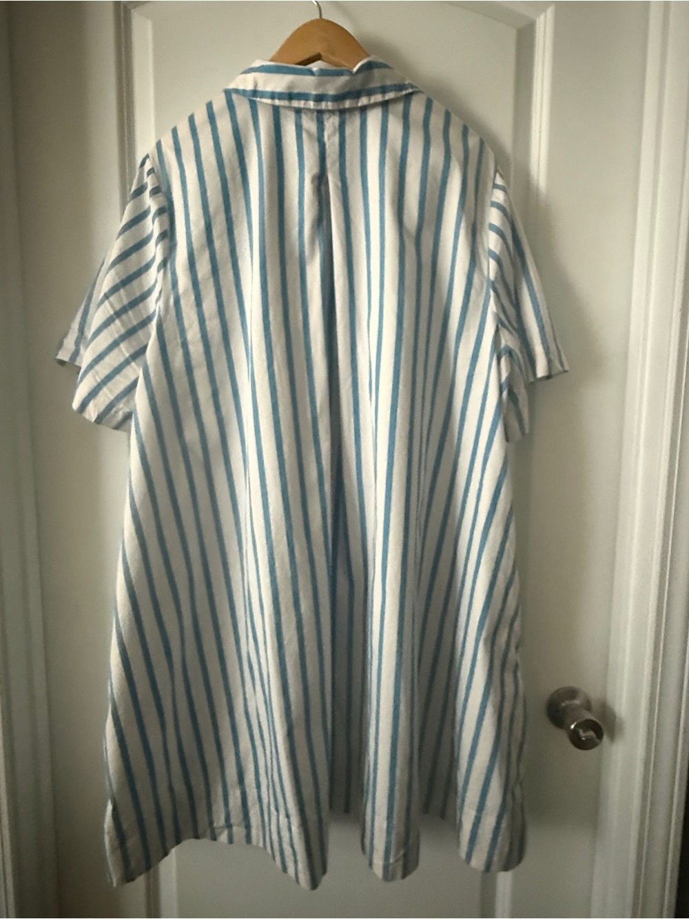 Old Navy Blue and White Striped Shirt Dress - Picture 3 of 3